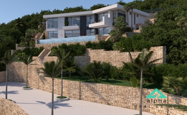Project nieuwbouw villa met panoramisch uitzicht op zee in Benissa